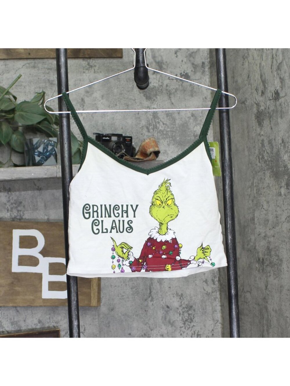 The Grinch Holiday Christmas Cami Crop Top 94747077 Green Multi XS